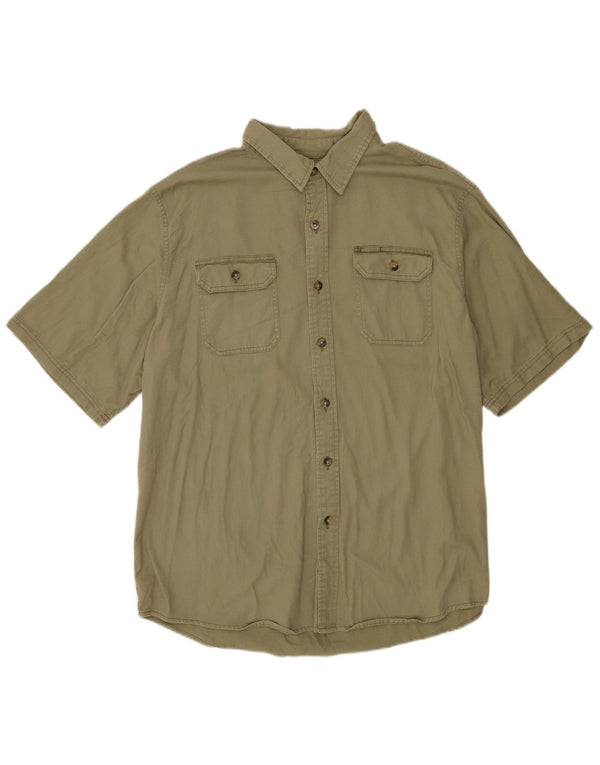 Camicia a maniche corte da uomo Wrangler XL in cotone kaki