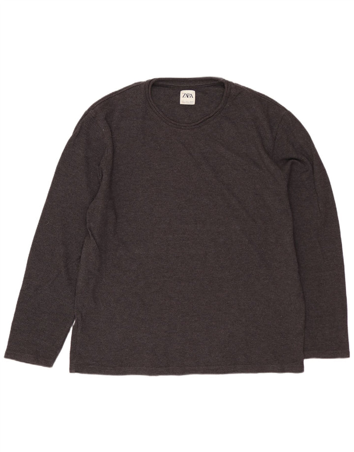 Maglia ZARA da uomo a maniche lunghe grande grigia