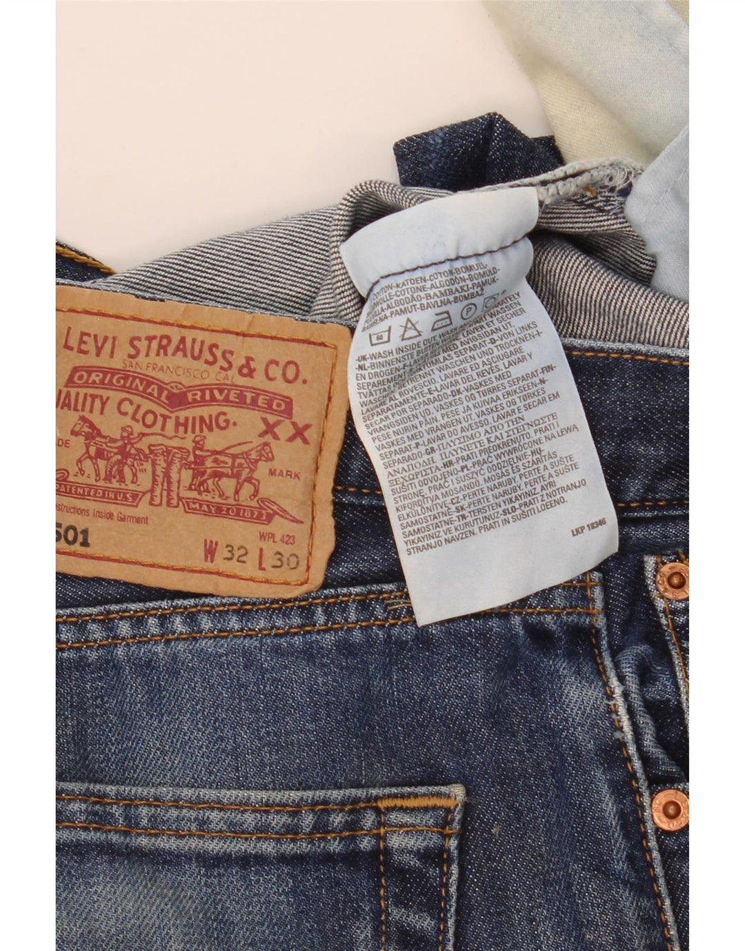 Levi's Uomo 501 Jeans dritti W32 L30 Cotone Blu
