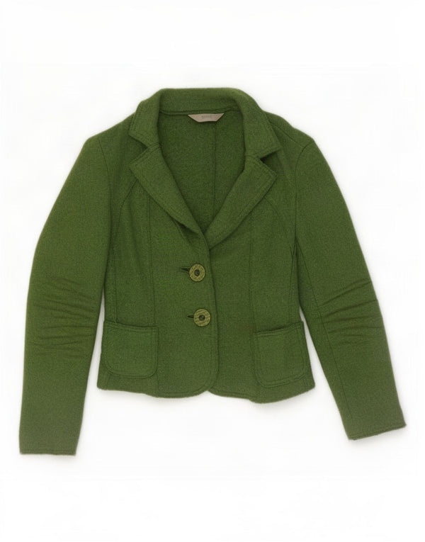 Giacca blazer a 2 bottoni Marks & Spencer da donna UK 10 piccola lana verde