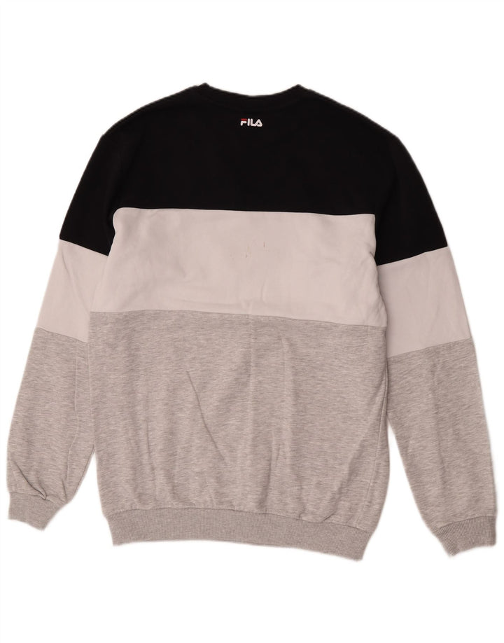 Fila Felpa grafica da uomo Maglione piccolo in cotone color block multicolore