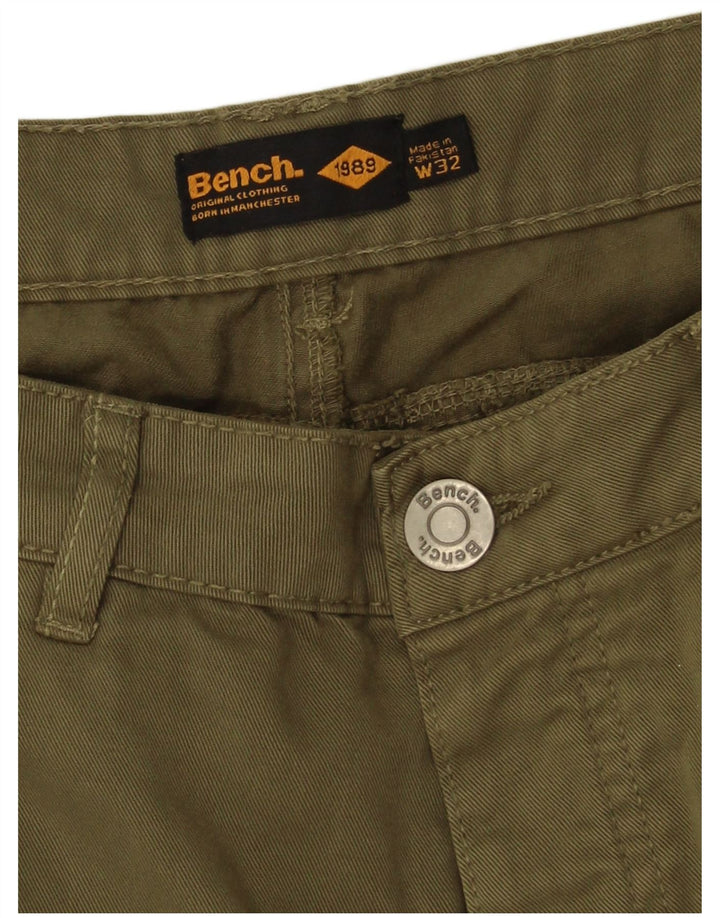 Pantaloncini cargo da uomo Bench W32 cotone kaki medio