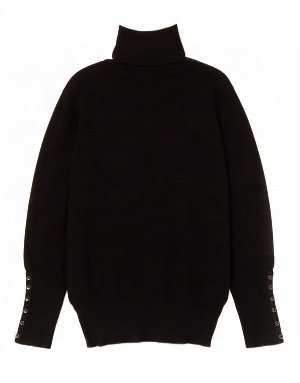 Maglione maglione collo alto da donna Zara UK 14 grande rayon nero