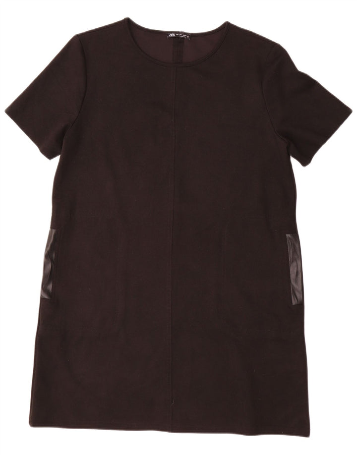 Abito a trapezio da donna Zara UK 16 grande poliestere nero