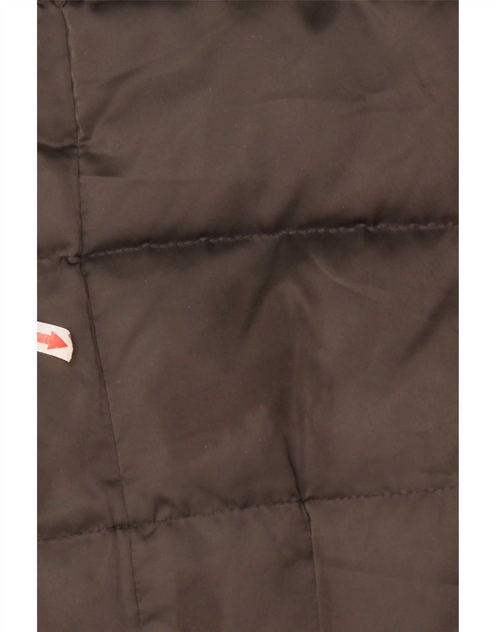Cappotto imbottito con cappuccio da donna Zara UK 12 Poliestere marrone medio