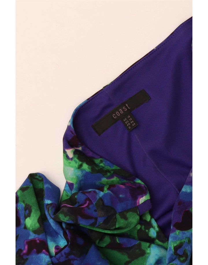 Abito a trapezio con maniche a 3/4 con motivo astratto da donna Coast UK 18 XL Blu