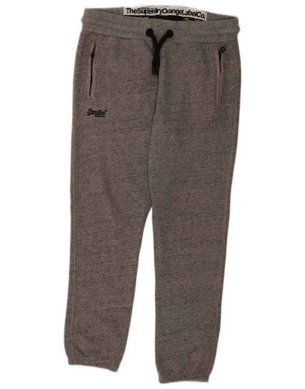 Pantaloni da tuta da uomo slim fit Superdry Joggers Large in cotone chiazzato grigio
