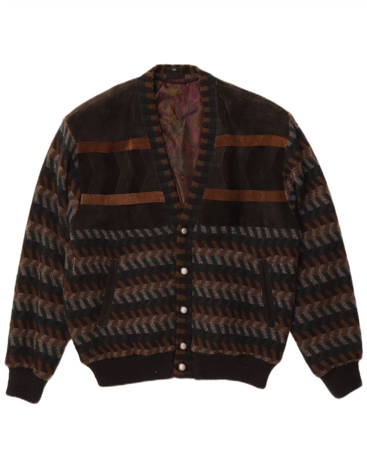 Maglione cardigan da uomo WESTBURY EU 48/50 Acrilico Chevron marrone medio
