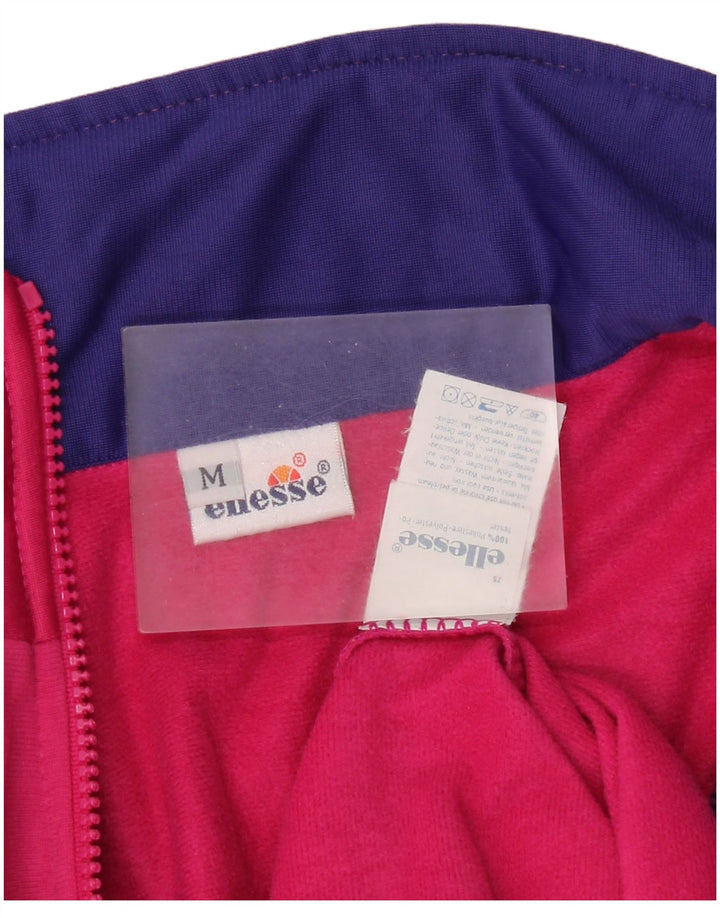 Giacca da tuta da donna Ellesse UK 14 Medium Pink Colourblock Retro