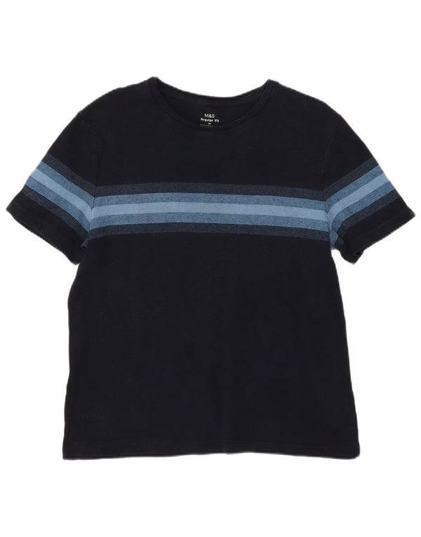 Maglietta da donna Marks & Spencer Top UK 14 Medium Navy Blue Striped