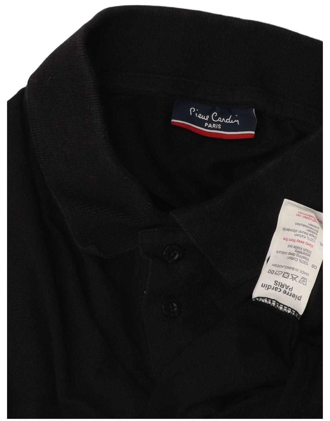 Polo da uomo Pierre Cardin grande in cotone nero