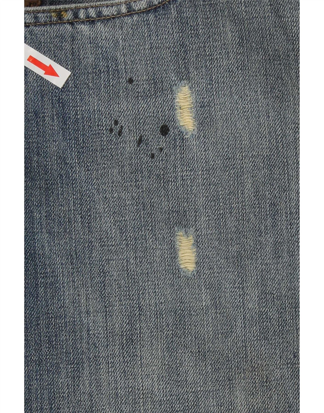 Jeans dritti invecchiati da uomo Armani W36 L30 in cotone blu