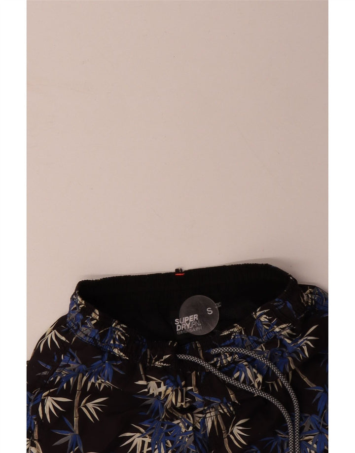 Pantaloncini da bagno da donna SUPERDRY piccoli in poliestere floreale nero