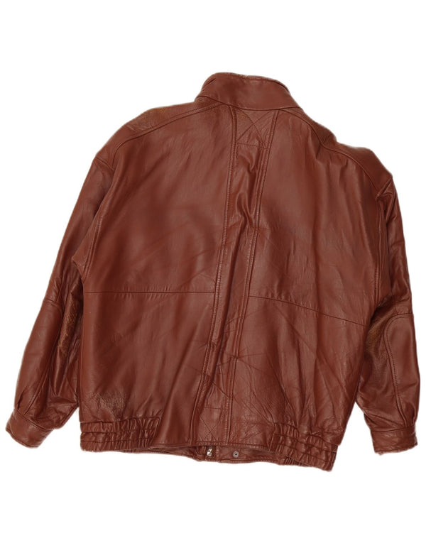 Giacca in pelle vintage da uomo UK 40 grande bordeaux