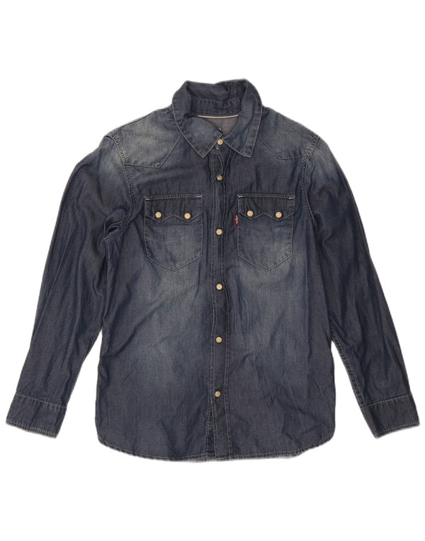 Camicia di jeans Levi's per ragazzi 11-12 anni in cotone blu navy