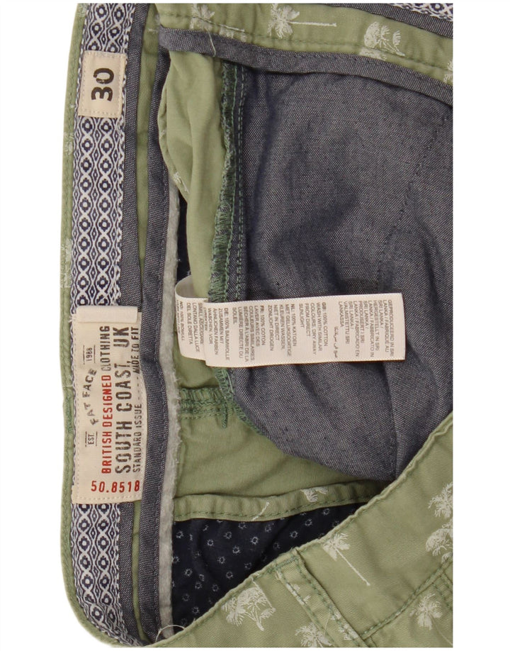 Pantaloncini chino da uomo Fat Face W30 in cotone floreale verde medio
