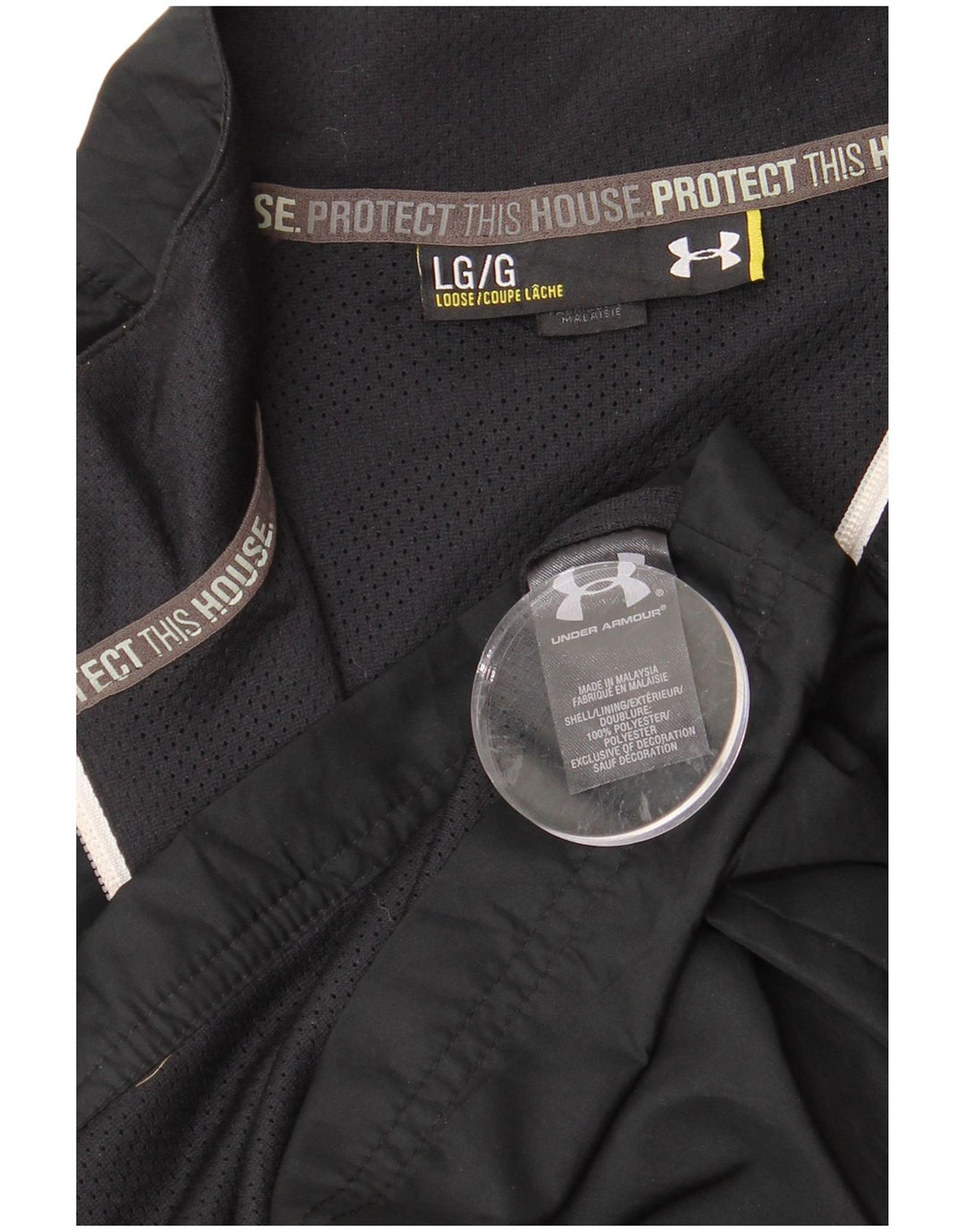 Giacca da tuta da uomo UNDER ARMOUR grande nera in poliestere