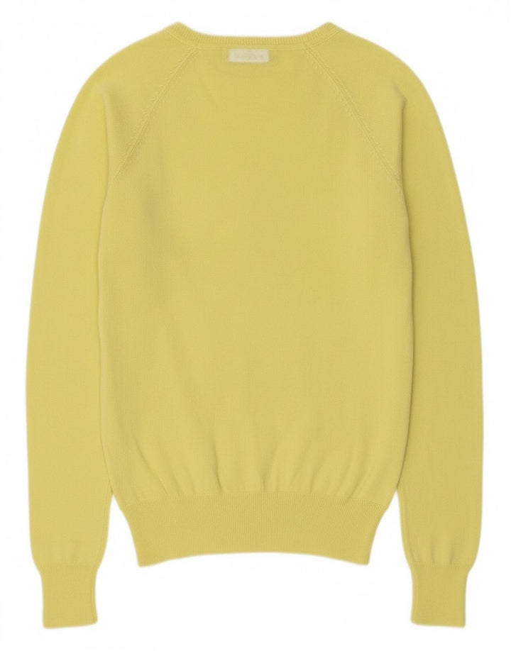 Maglione cardigan da donna Zara UK 12 cotone giallo medio