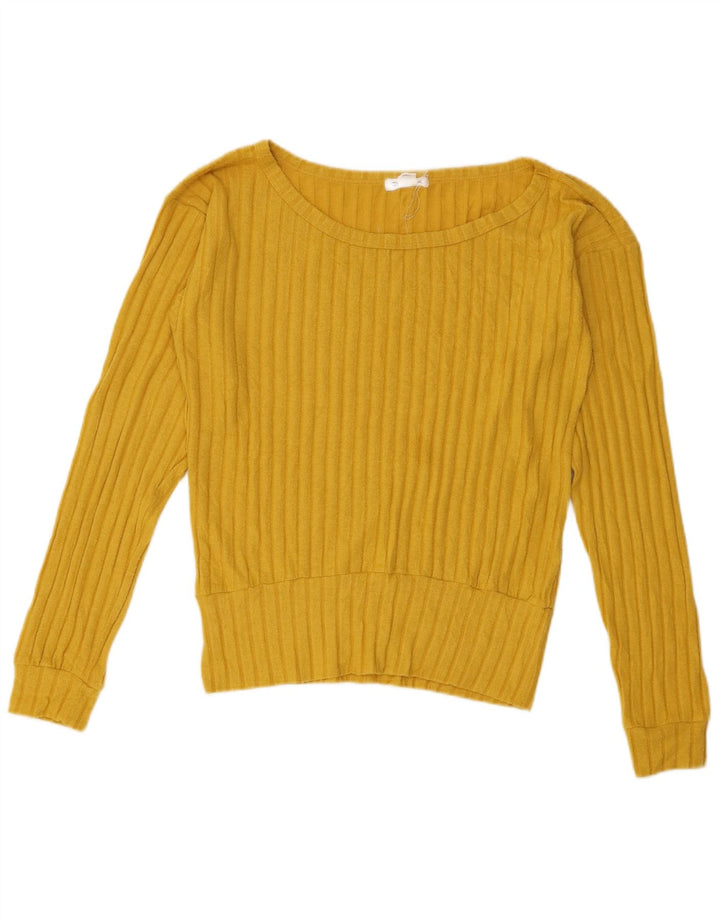 Billabong Top da donna a maniche lunghe UK 16 Large Giallo Poliestere