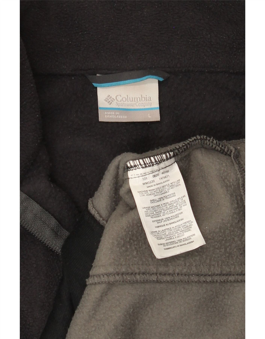 Giacca in pile da uomo Columbia UK 40 Large Grigio Colourblock Poliestere