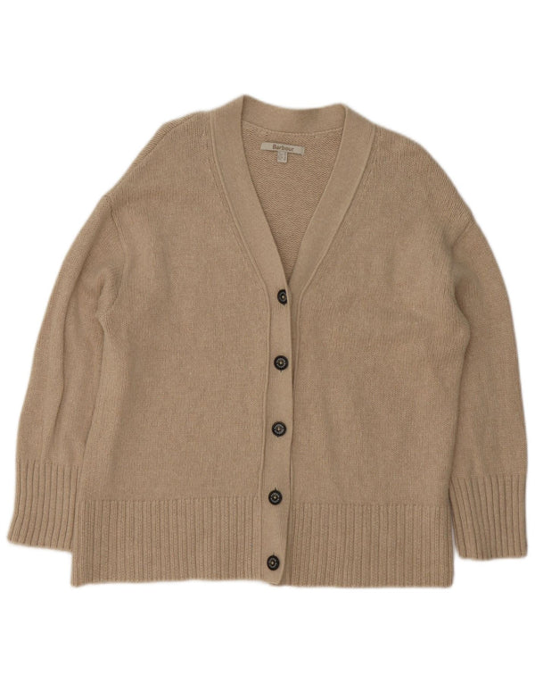 Maglione cardigan oversize da donna Barbour UK 10 piccolo cotone beige