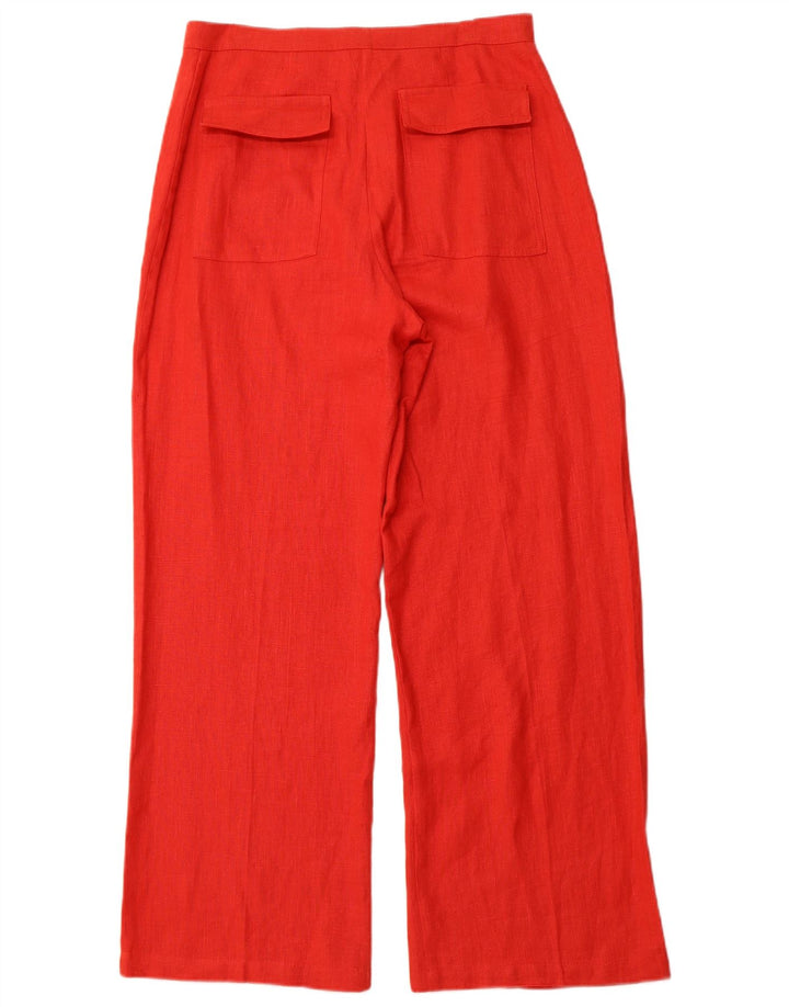 Pantaloni casual bootcut da donna SASHA UK 14 Medium W30 L29 Lino rosso