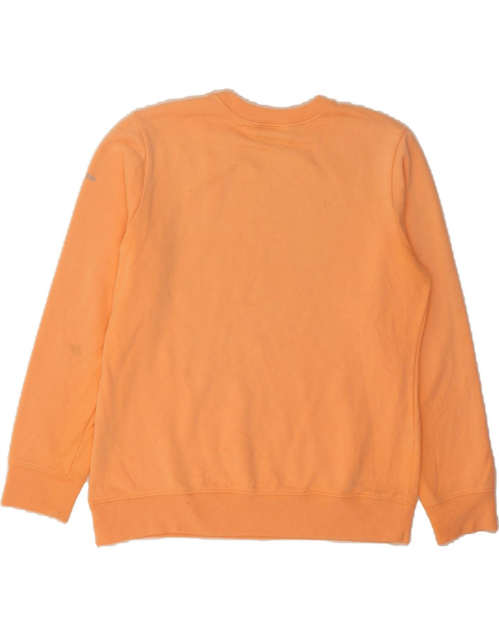 COLUMBIA Womens Graphic Sweatshirt Jumper UK 14 Medium Orange Cotton Vintage Columbia and Second-Hand Columbia from Messina Hembry 