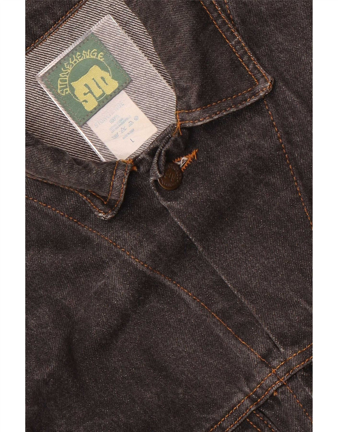 Giacca di jeans vintage da uomo UK 40 grande cotone nero