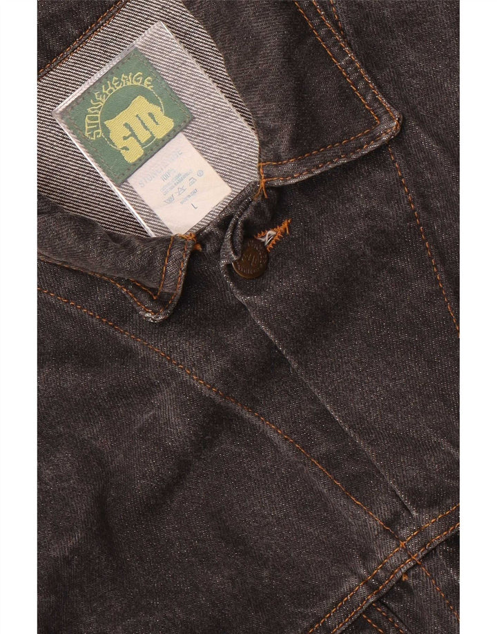 Giacca di jeans vintage da uomo UK 40 grande cotone nero