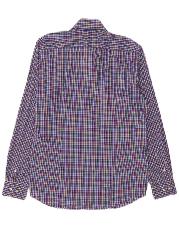 Camicia slim fit a quadri da uomo Tommy Hilfiger taglia 44 17 1/2 XL a quadri viola