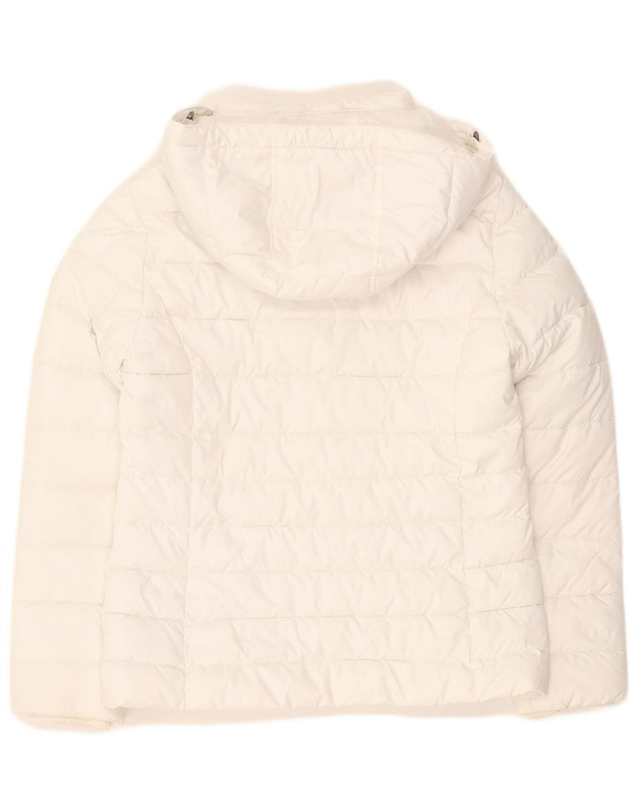 Giacca imbottita con cappuccio da donna Tommy Hilfiger UK 14 poliestere bianco medio