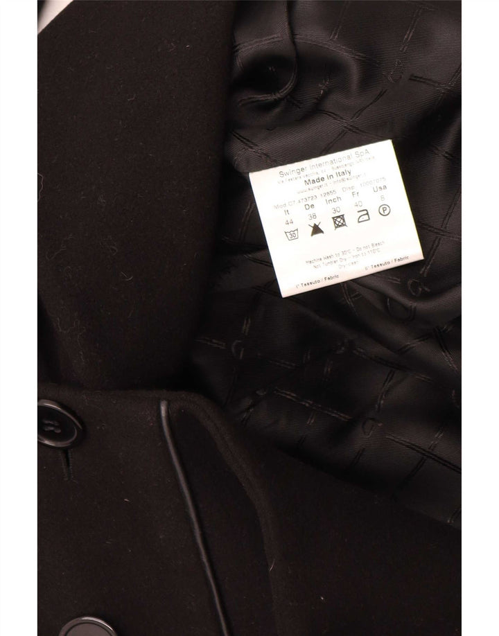 Cappotto Doppiopetto Donna Byblos IT 44 Medio Nero Acrilico