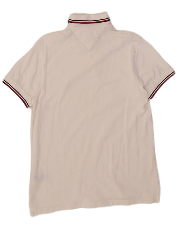 Polo da uomo slim fit Tommy Hilfiger in cotone bianco medio