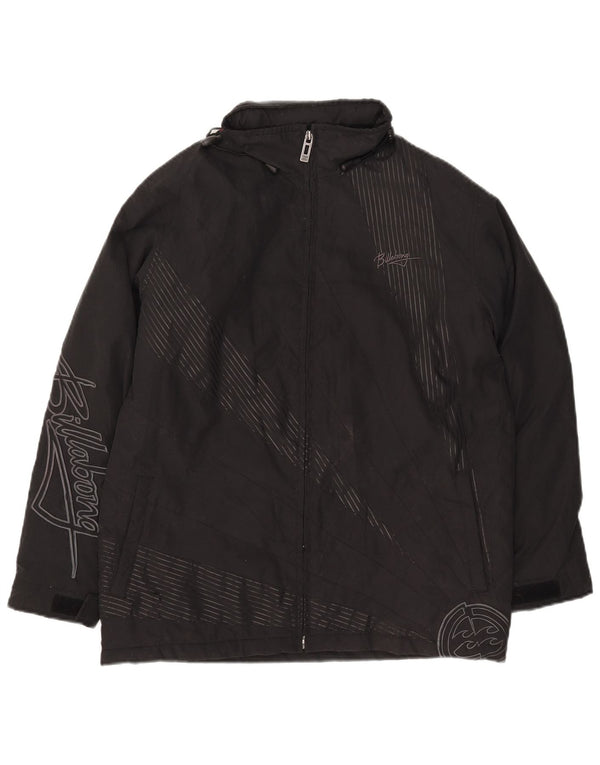 Giacca a vento con cappuccio grafica da donna Billabong US 14 XL a righe nere