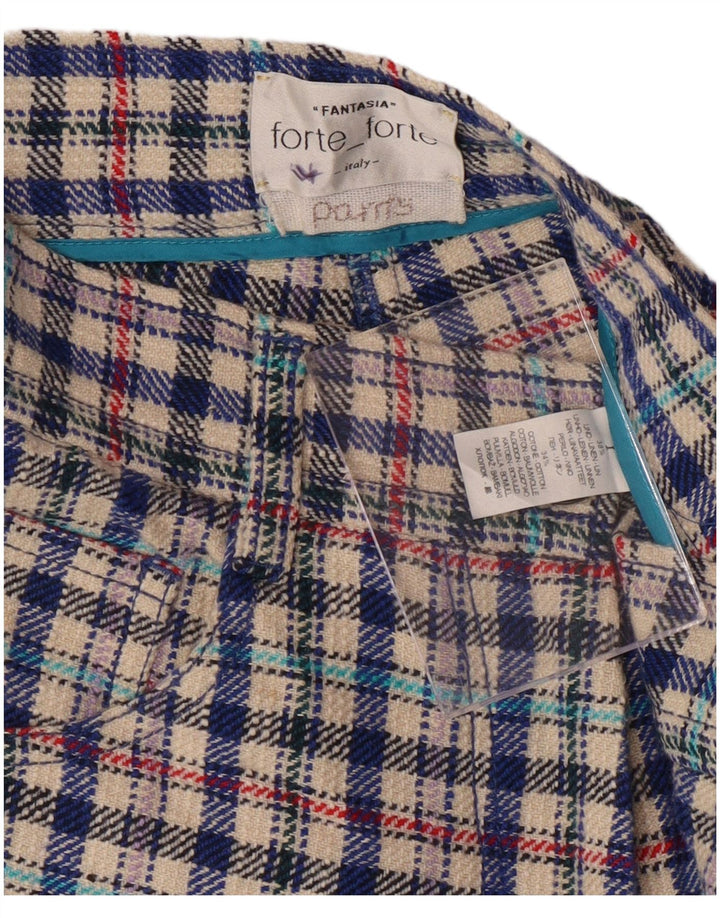 VINTAGE Womens Casual Shorts W28 Medium Multicoloured Check Linen
