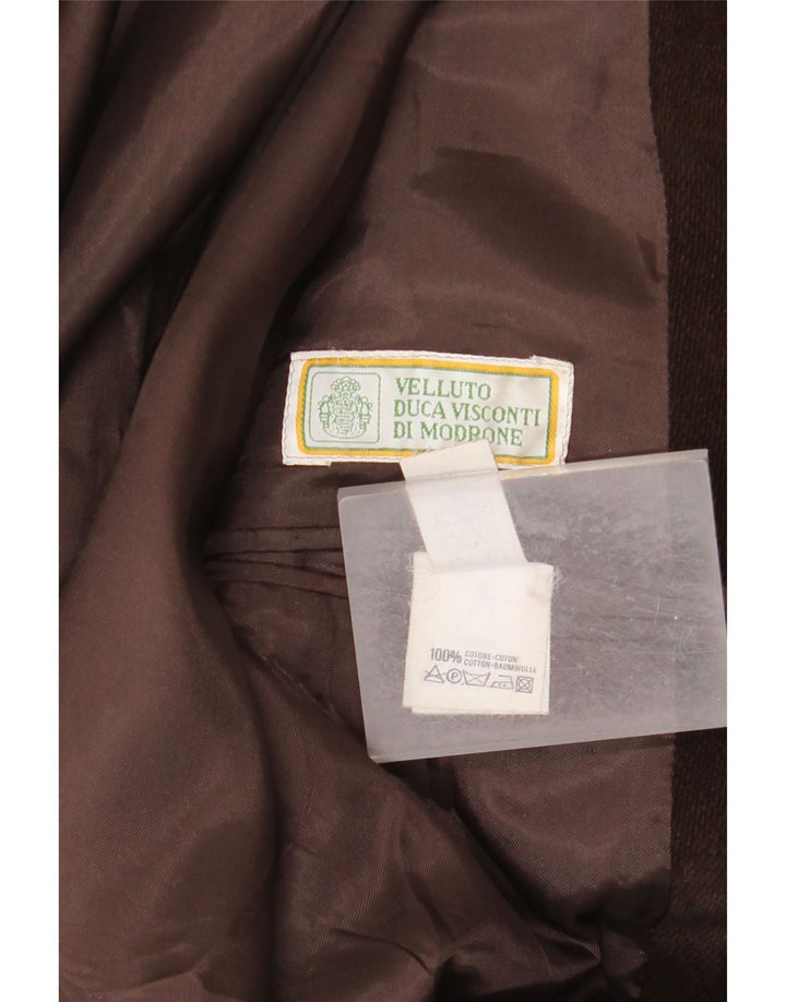 Giacca Blazer da Uomo a 3 Bottoni Velluto Duca Visconti IT 50 Large in Cotone Marrone