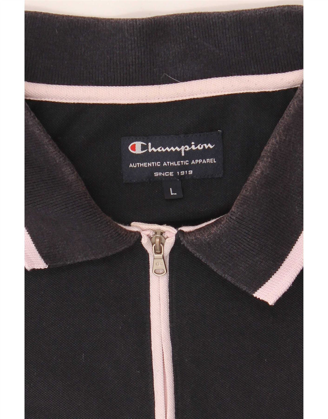 Polo da uomo con zip e collo Champion Large Blu navy