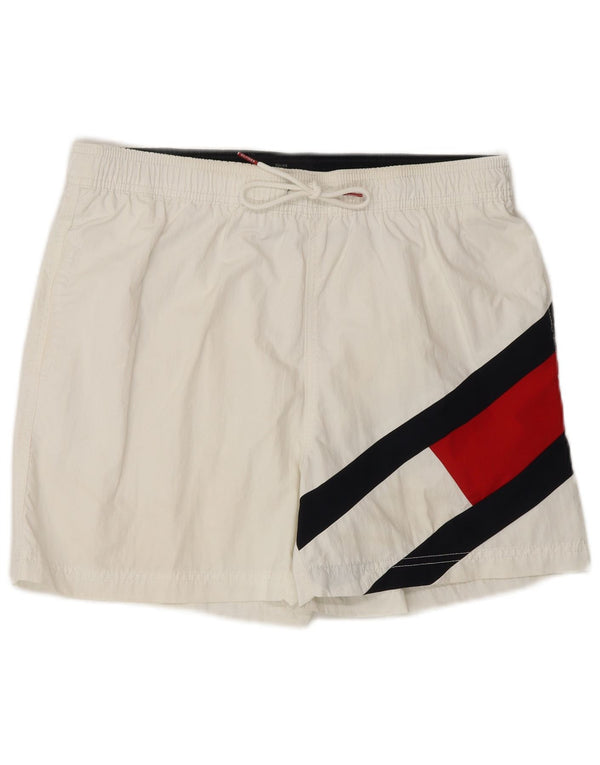 TOMMY HILFIGER Pantaloncini da bagno grafici da uomo Medium White Beach