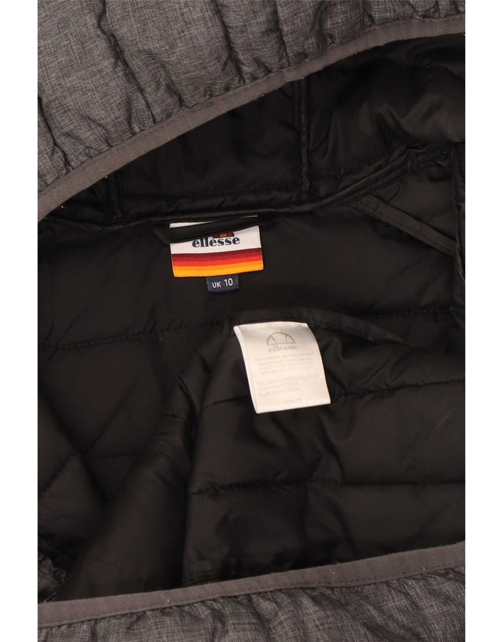 Ellesse Giacca imbottita oversize con cappuccio da donna UK 10 Small Grigio Poliammide
