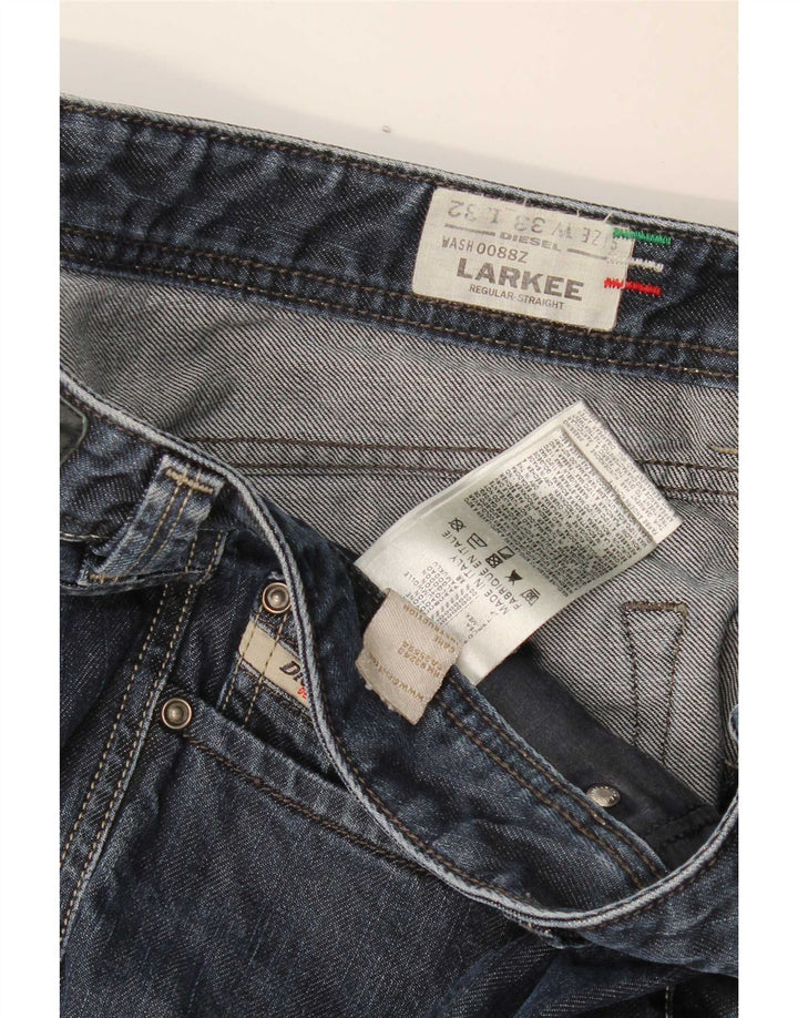 Jeans dritti regolari da uomo Diesel Larkee W33 L32 in cotone blu navy