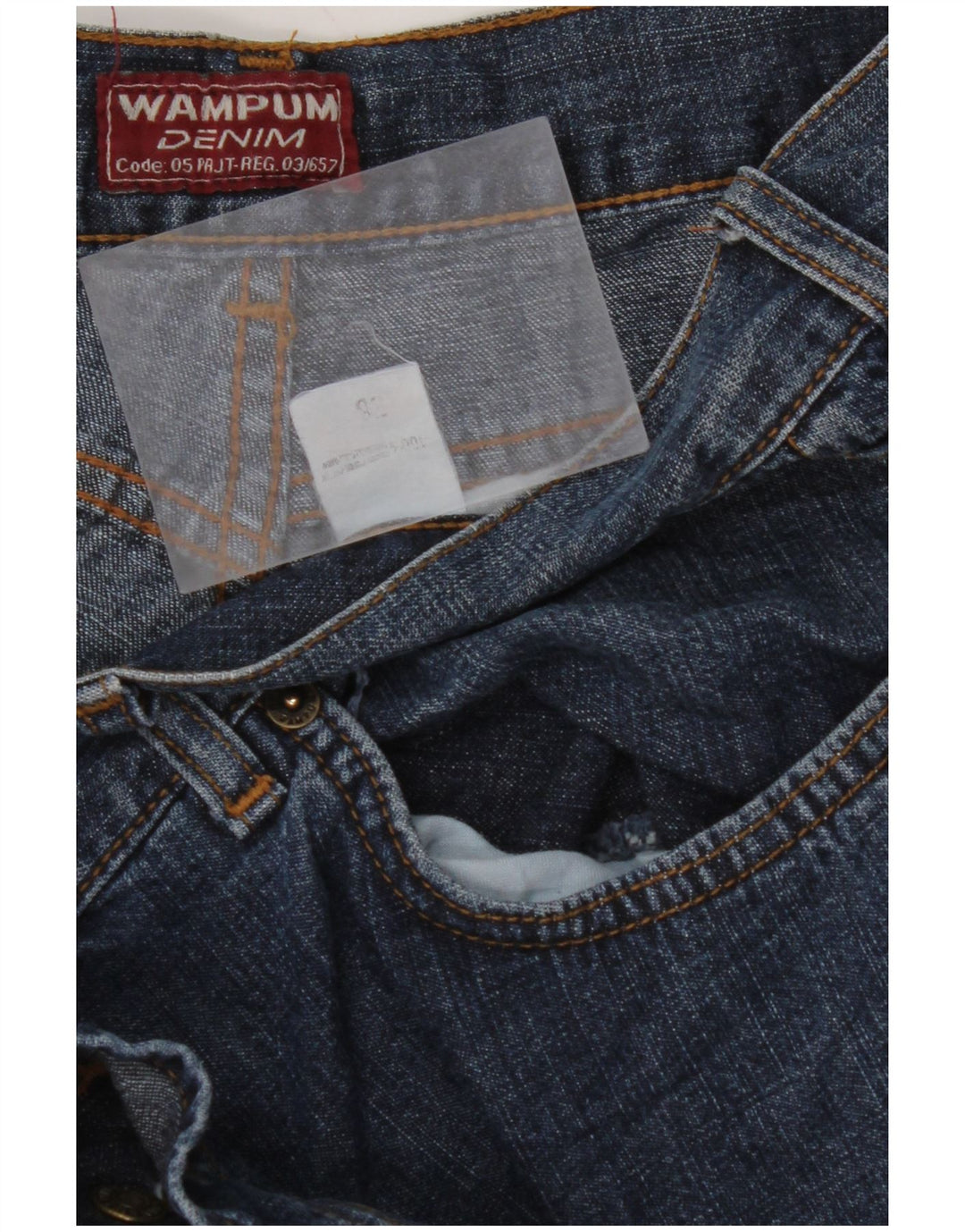 Jeans dritti da uomo WAMPUM W36 L27 cotone blu