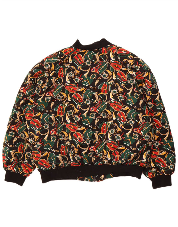 Giacca bomber grafica oversize da donna EASTEX UK 14 grande poliestere nero