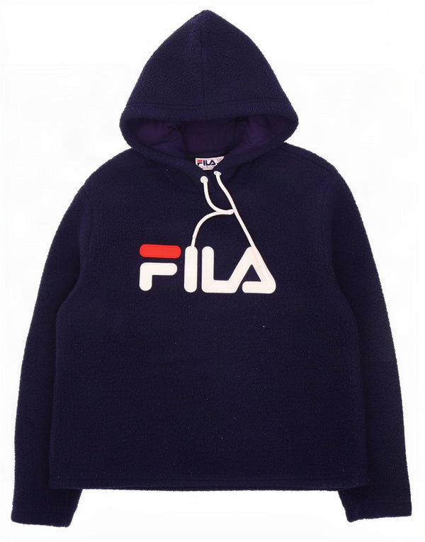 Maglione in pile con cappuccio grafico da uomo Fila XL poliestere blu navy