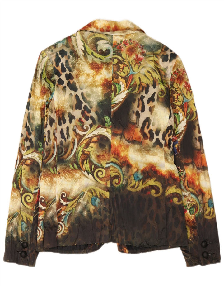 Giacca blazer da donna Etoile Du Monde UK 10 piccola stampa animale multicolore