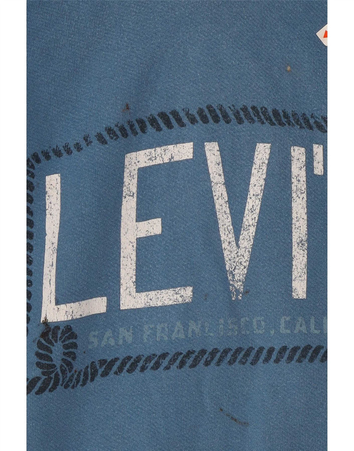 Maglione con cappuccio grafico da uomo Levi's grande in cotone blu