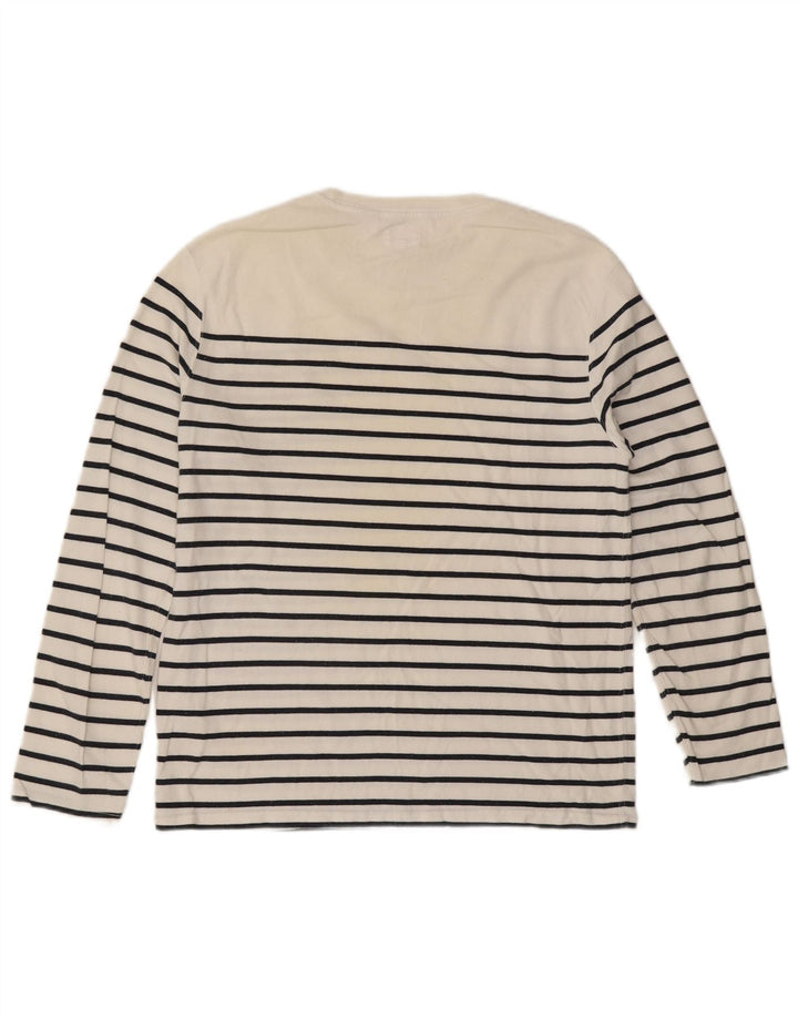 Levi's Top da uomo a maniche lunghe in cotone a righe bianche medie