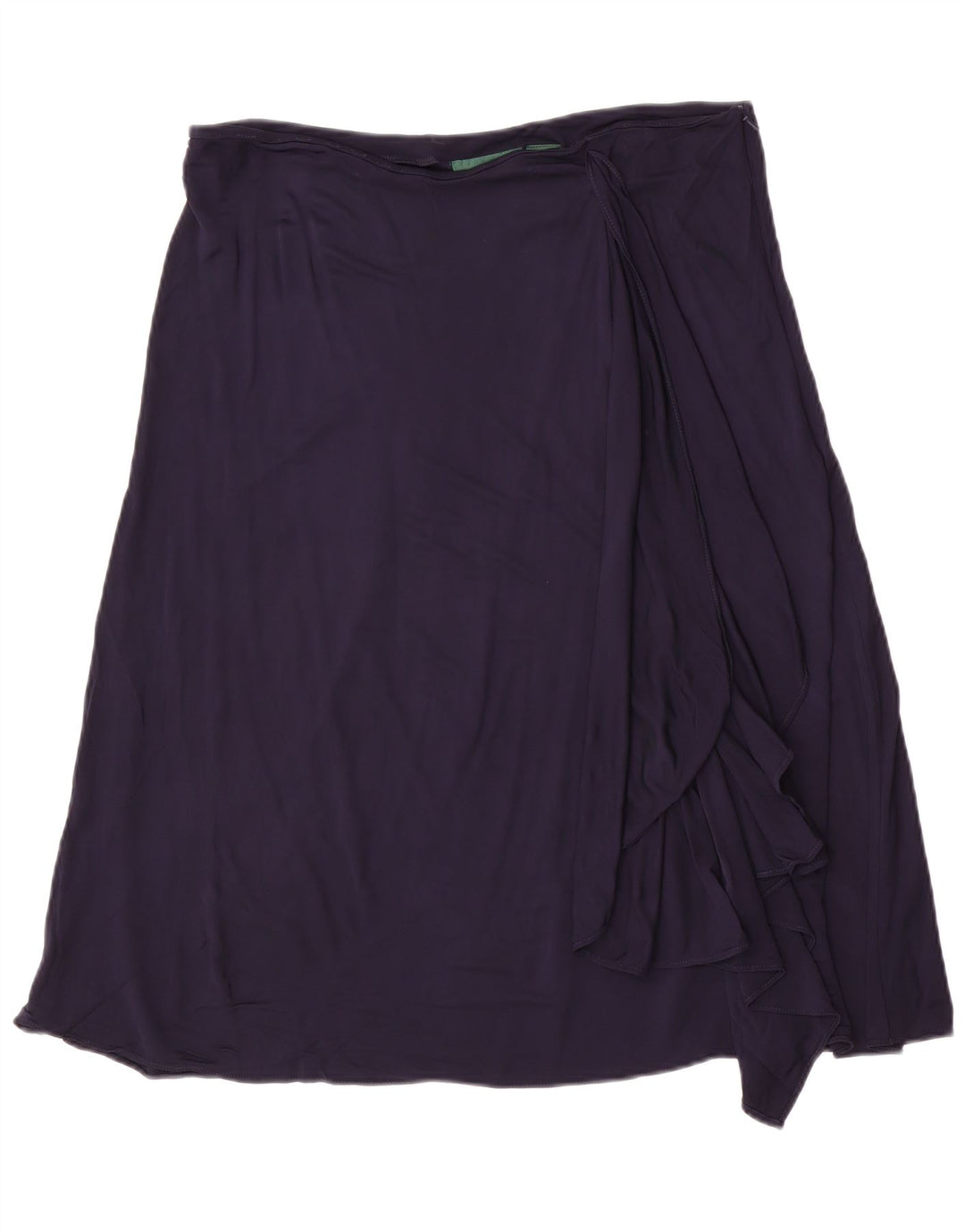 Gonna a trapezio da donna Ralph Lauren grande W36 rayon blu navy