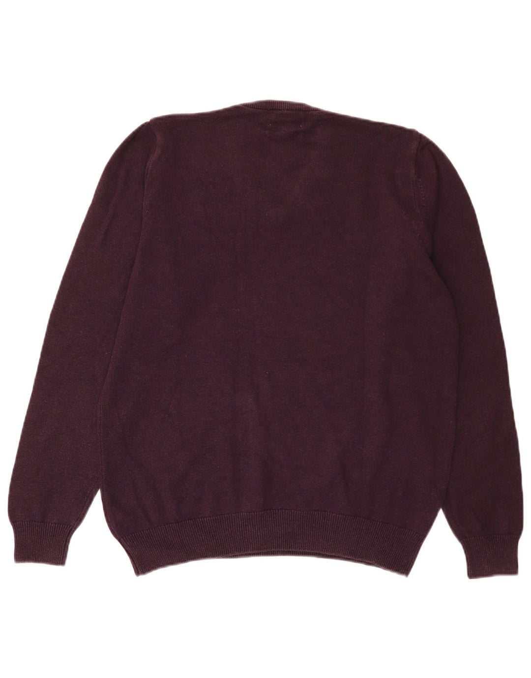 Maglione da uomo con scollo a V Marks & Spencer in cotone viola medio