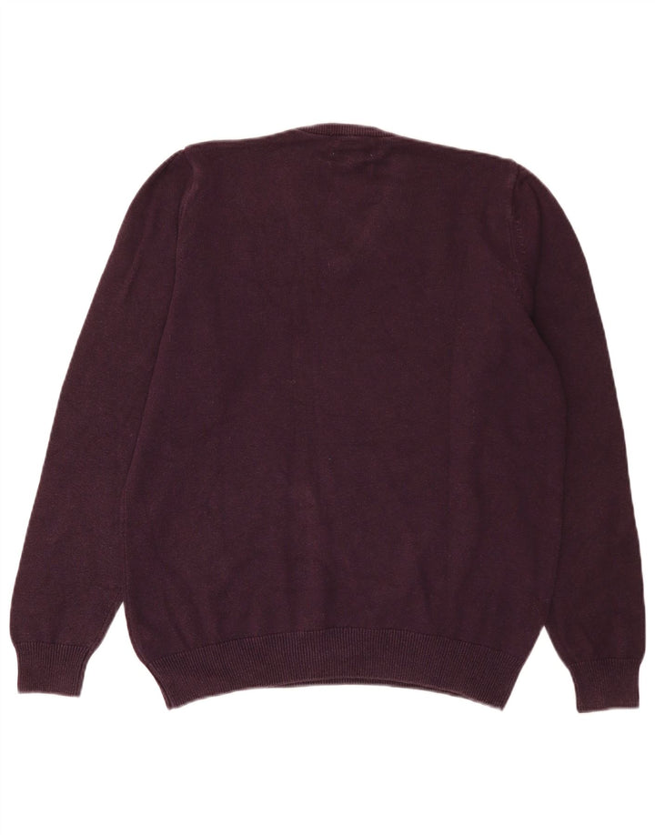 Maglione da uomo con scollo a V Marks & Spencer in cotone viola medio