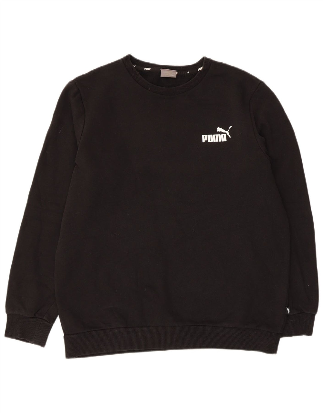 Felpa da uomo Puma Maglia media in cotone nero
